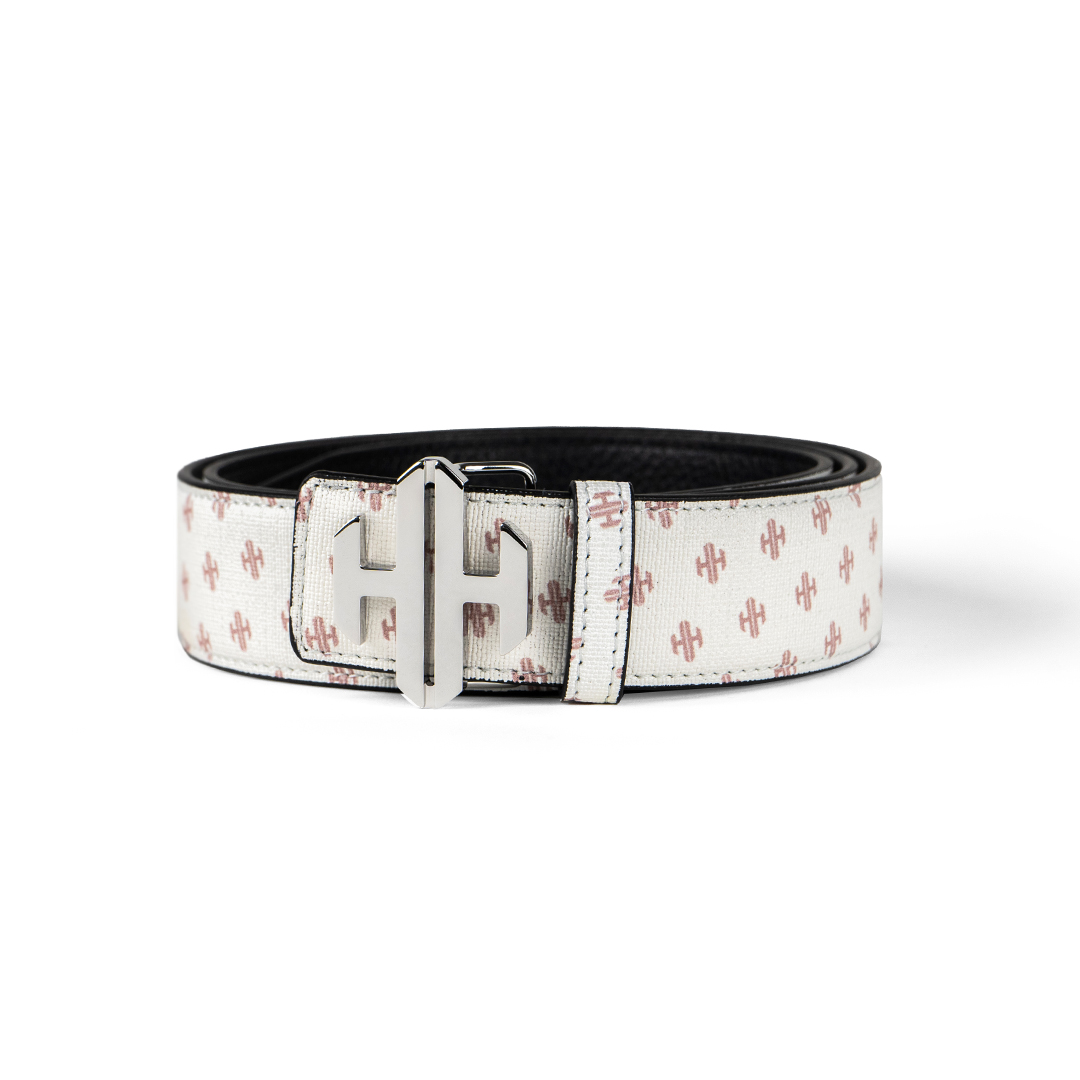 Leather Belt Monogram - Cream